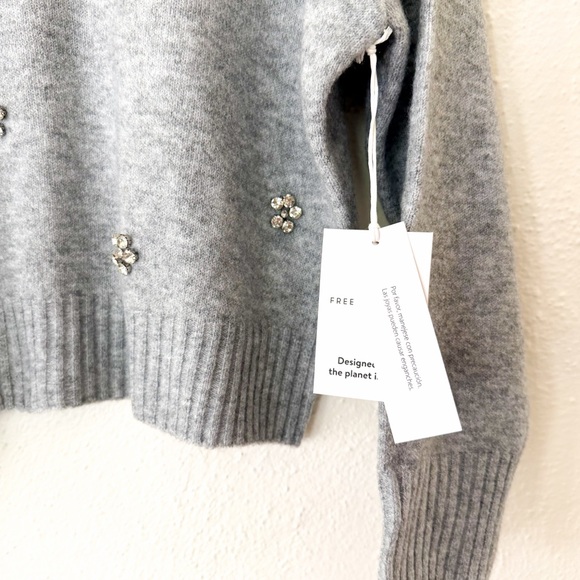 Free Assembly Sweater with Rhinestones in Heather Grey - Picture 6 of 8